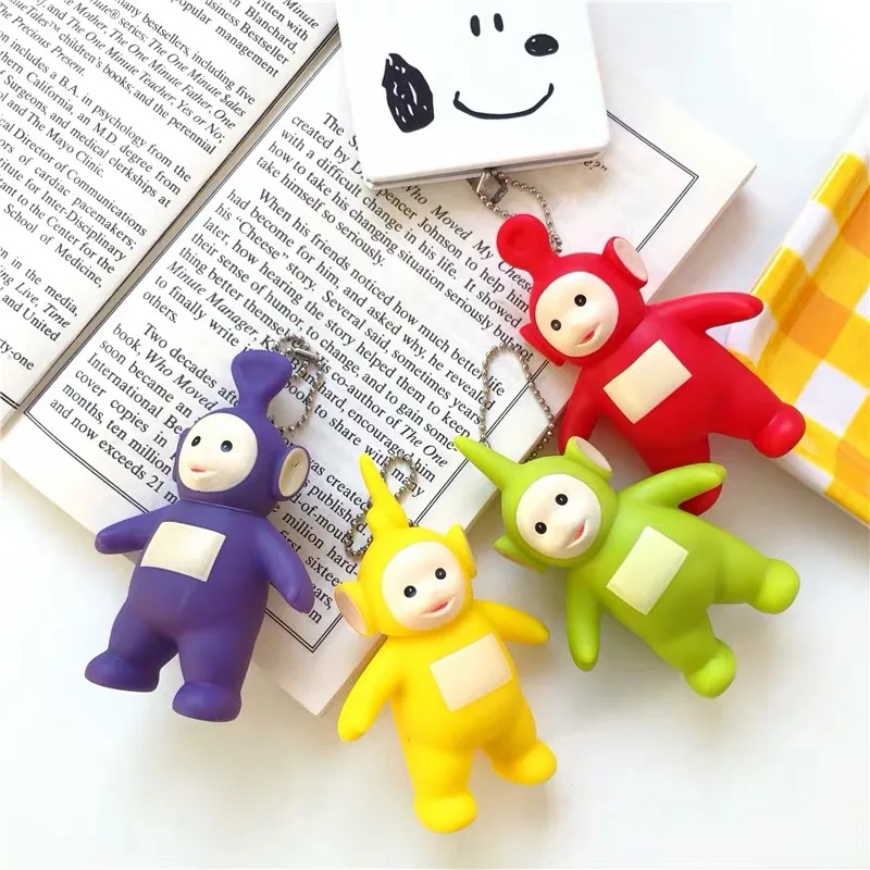 

Cartoon teletubbies Doll key chain For Children Christmas Gift keychain action figure cartoon toys keyring Original Brand 2019