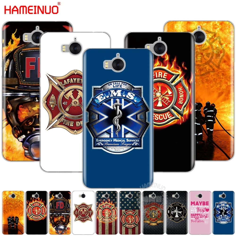 

HAMEINUO Firefighter Fireman Fire EMS Rescue cell phone Cover Case for huawei honor 3C 4 4C 5C 5X 6 7 Y3 Y6 Y5 2 II Y560 Y7 2017