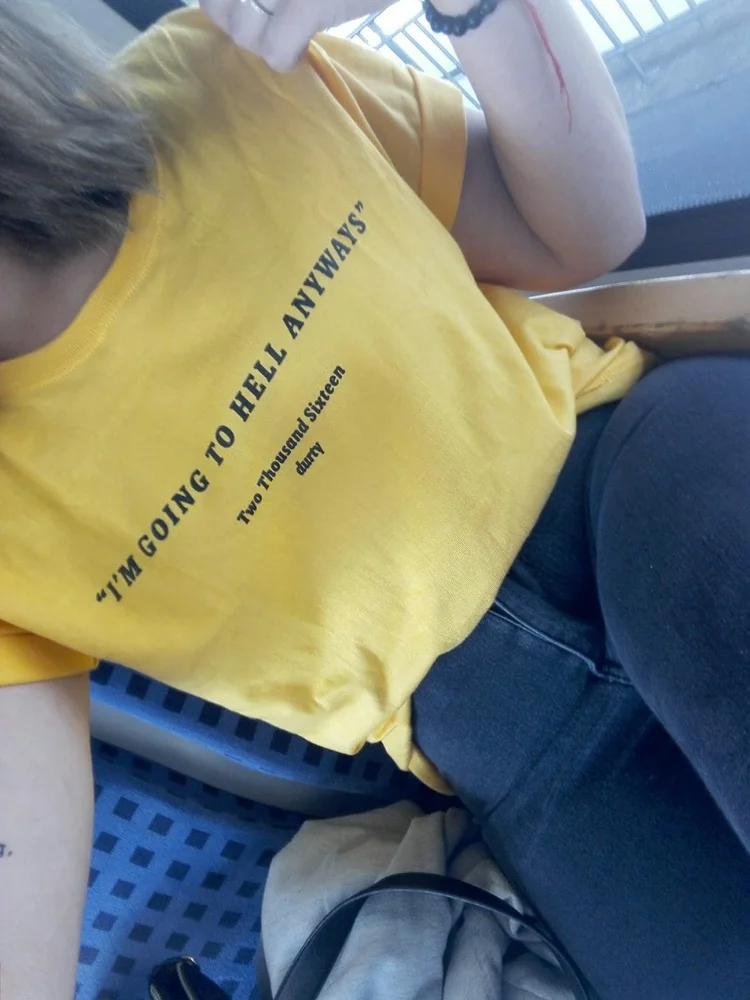 I am going to hell anyways t shirt fashion yellow cotton shirt 90s fashion women goth grunge art t shirt aesthetic tumblr tees