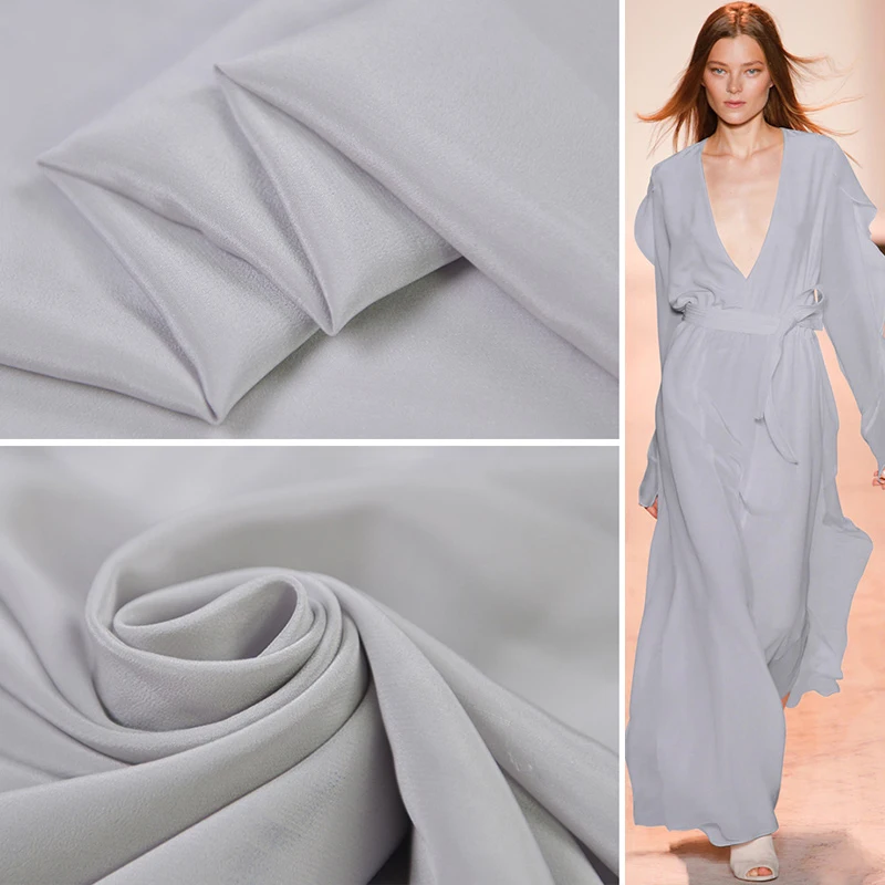 

100% pure silk crepe de chine pure silk fabric macaroon color fashion clothing design fabric