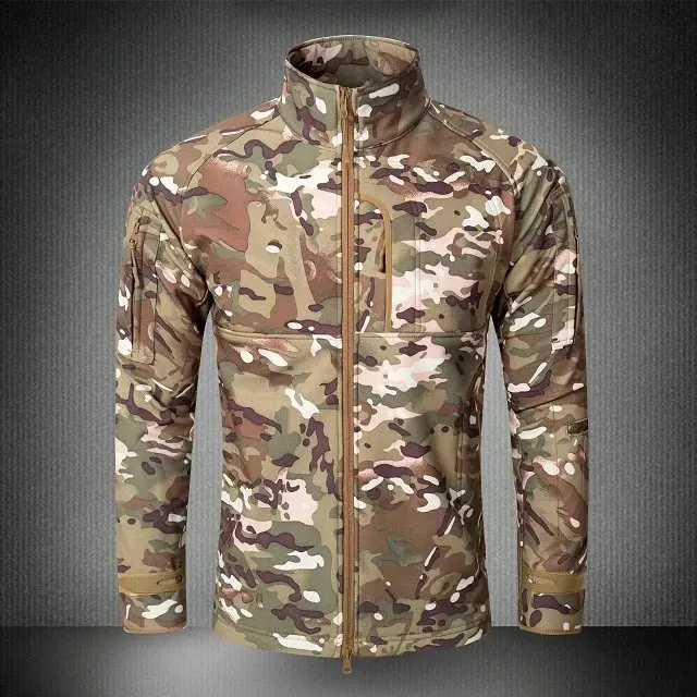 Commander Мужская мягкая водонепроницаемая куртка в виде ракушки, повседневная куртка в стиле милитари, ветрозащитная теплая верхняя одежда с флисовой подкладкой - Color: CP