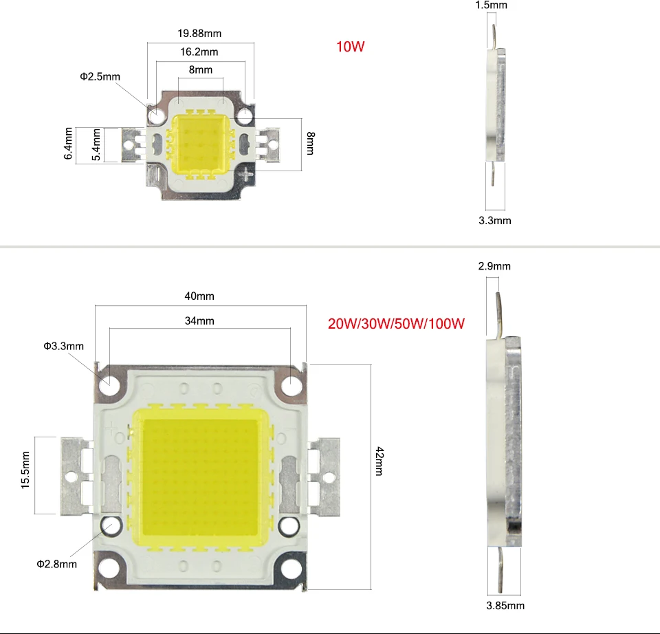 DC 12V 36V 10W 20W 30W 50W 100 Вт белый/теплое белое светодиодное освещение чип COB Интегрированный Светодиодный диоды для подавления переходных скачков напряжения для DIY Точечный светильник лампочка