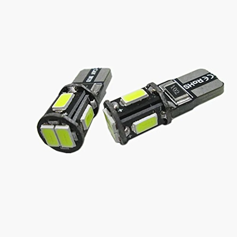 

50Pcs W5W 168 194 6SMD Canbus LED Wedge Lights Side Bulb For Car Tail light Side Parking Dome Door Map light
