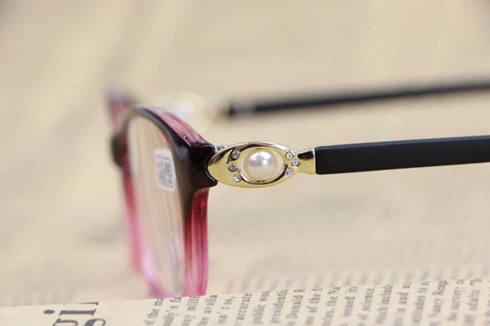 SCOBER = очки для чтения с фиолетовыми бриллиантами, винтажные женские очки с украшением из жемчуга+ 1+ 1,25+ 1,5+ 1,75+ 2+ 2,25+ 2,5+ 2,75 до+ 4