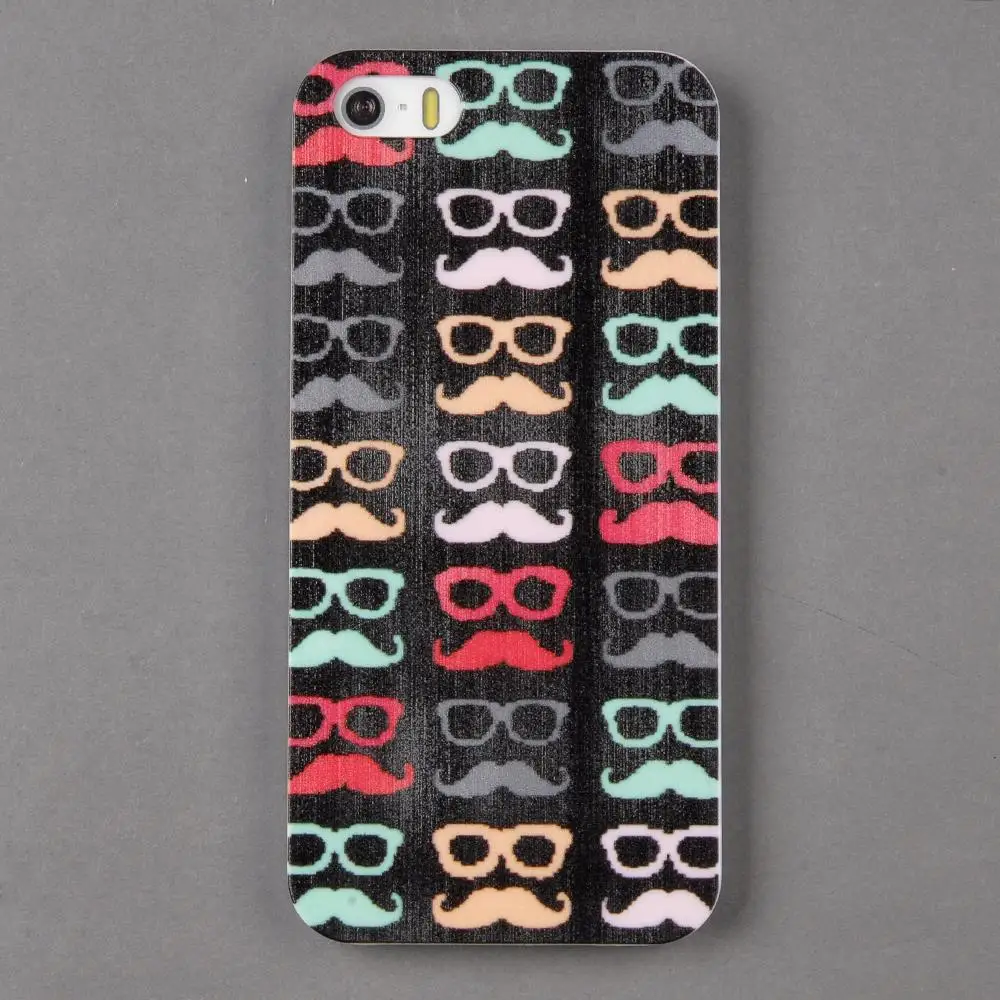 Hard Fashion Beard Glasses Print Back As Picture Phone Case 5 5s 11g Slim Cover Square for iPhone |