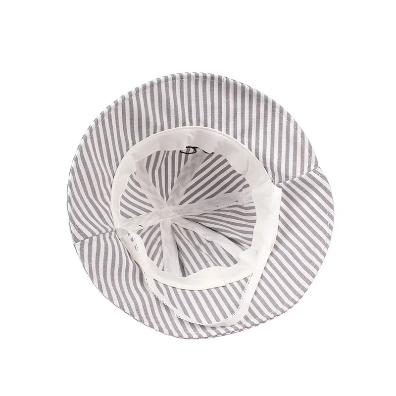 Striped Cartoon Baby Hat Mouse Ears Cute Baby Cap Breathable Wide Brim Baby Boys Hat Summer Lace Up Sun Cap Baby Girls Clothing (3)