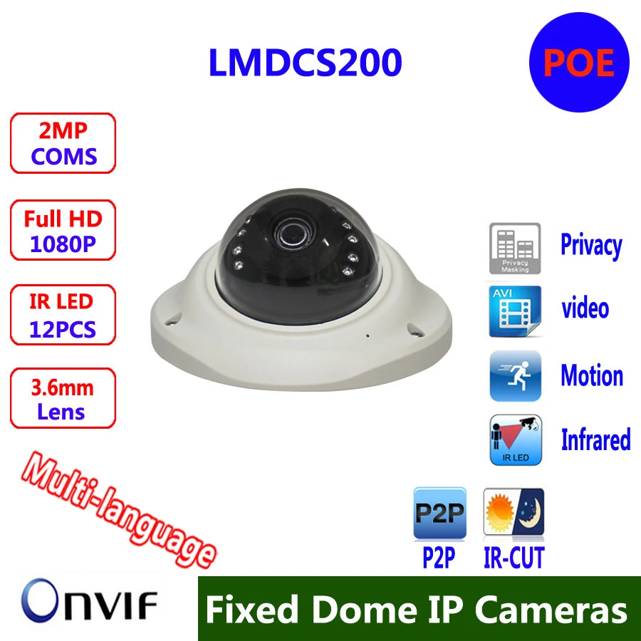 

MINI IP Dome Camera,2MP IR Dome Camera ,IR range 20M, ONVIF indoor Vandalproof IR-CUT Night Vision