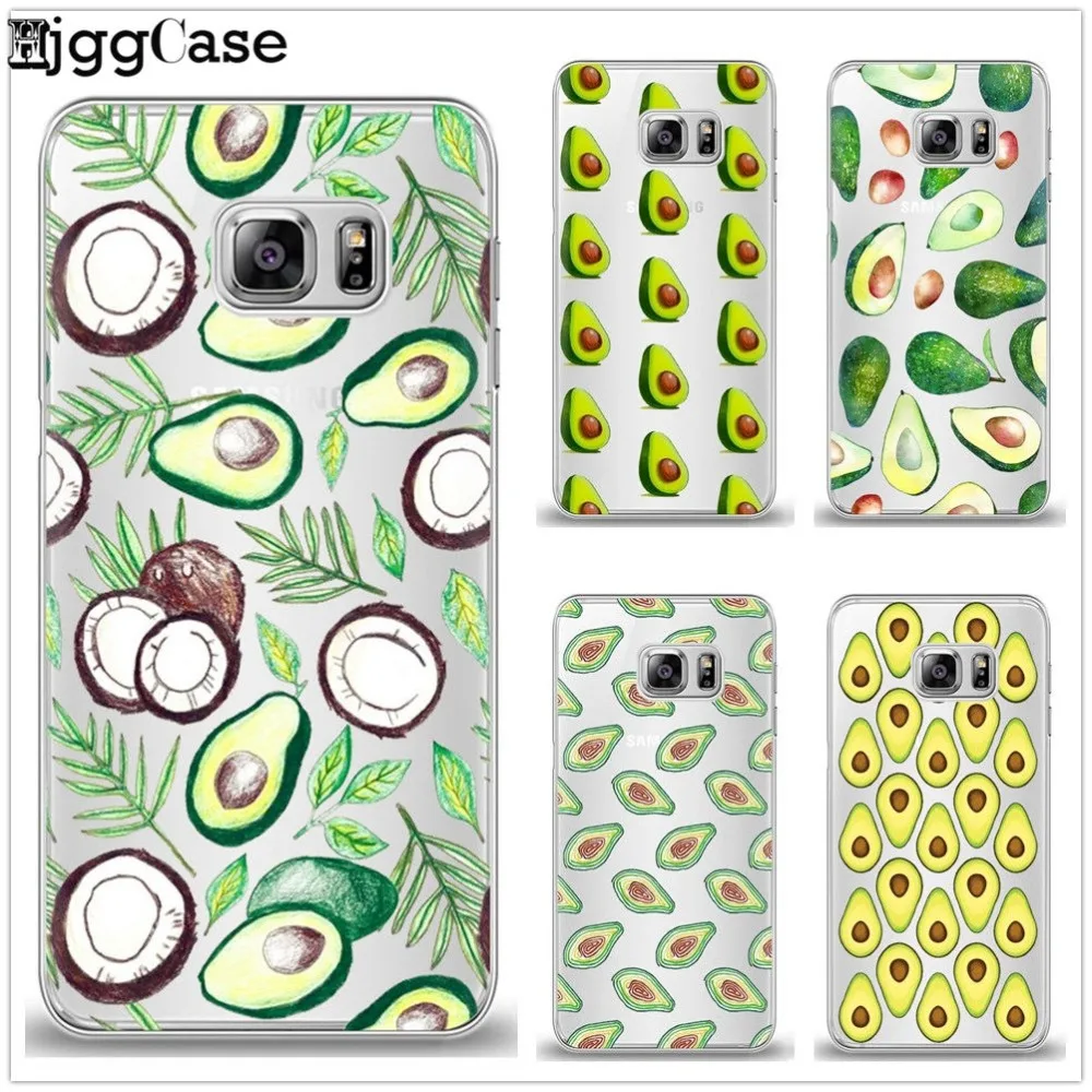 Мягкий чехол для телефона авокадо Samsung Galaxy S6 S7 Edge S8 S9 plus J3 J4 J5 J6 J7 A3 A5 A6 A7 2016 2017 A8