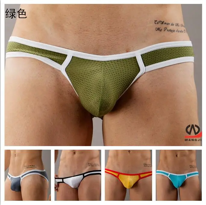 

New Brand Sexy Mens U Pouch Underwear Men's Low-Waist Mesh Fabric Briefs Special offer Wholesale Price