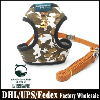 

100Pcs/Lot Camo Dog Control Harness Soft Mesh Walk Collar Safety Strap Vest 4 Sizes Available