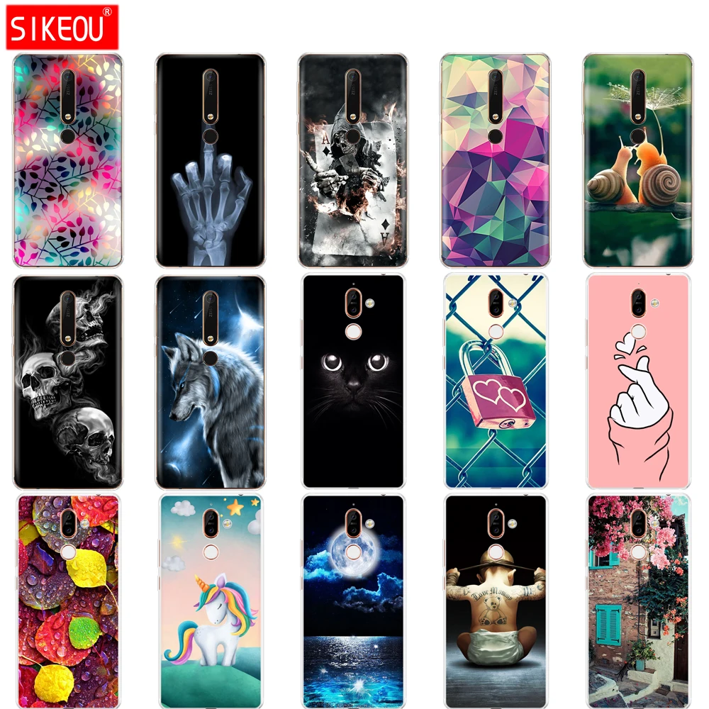 

Silicon case for Nokia 6 6.1 7 plus 8 9 nokia 6 2018 x5 x6 case soft tpu phone back cover Coque bumper painting pattern flower