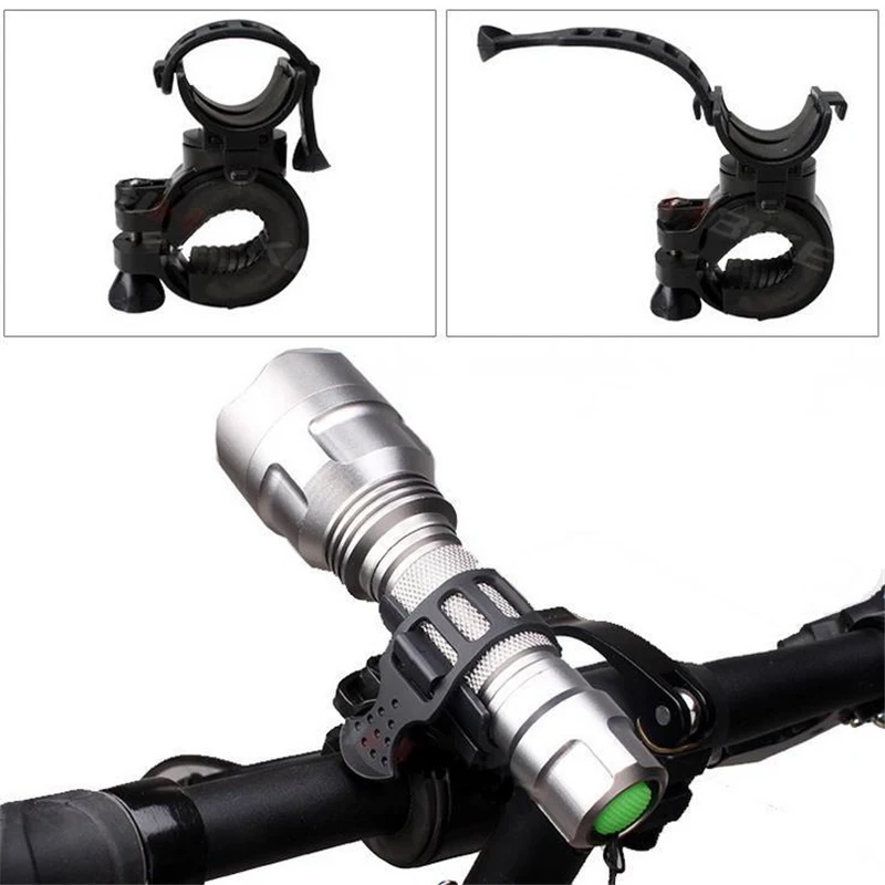 Universal Bicycle Flashlight Holder Mount 360 Degree Rotation