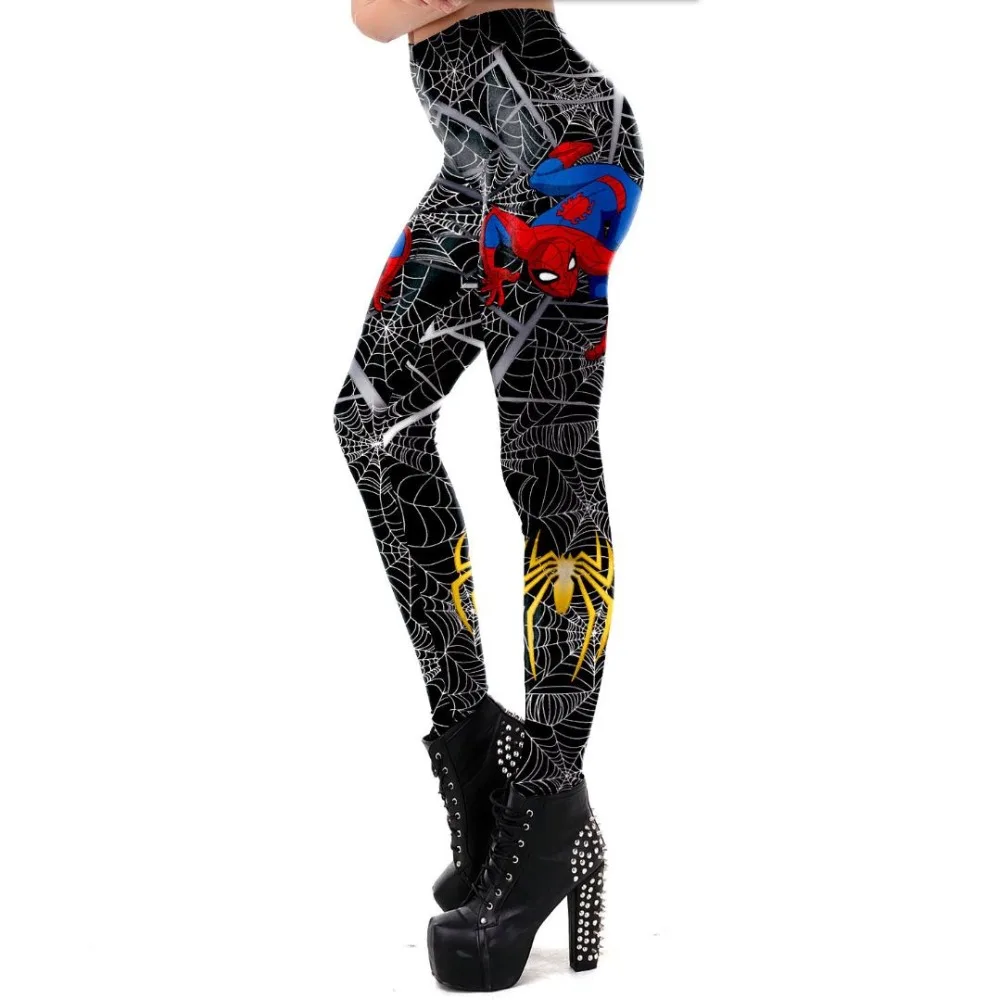 

Szblaze 2018 New Womens Spider man 3D Print Leggings Super Hero Hight Waist Exquisite Trouser Workout Exercise Slim Leggings
