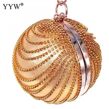 Женские круглые вечерние сумочки со стразами и кисточками, клатчи, металлические сумочки с бриллиантами для свадьбы/вечерние сумочки