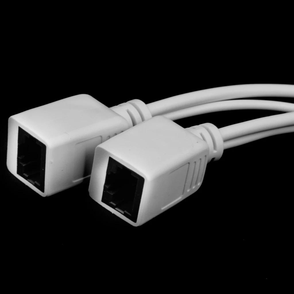 7,08 дюйма 10 шт Мощность Over Ethernet PoE адаптер-Форсунка + Splitter разъем комплект кабелей белый RJ45 женский порт 8P8C