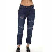 MORUANCLE женские Модные рваных джинсов Марка NEW fashion Hi Street рваные джинсовые штаны для леди вытертые джинсы-карандаши плюс Размеры M-5XL