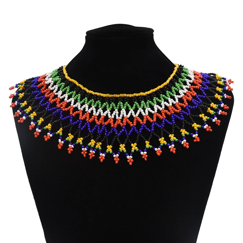 Collar de multicolores para mujer, Gargantilla étnica bohemia de Sudáfrica, joyería Tribal de fiesta, de India y Egipto|necklace earring set|earrings setearrings necklace - AliExpress