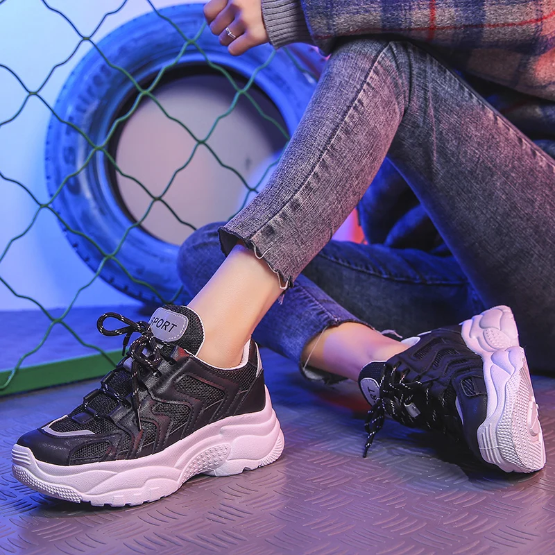 Женская Корейская версия обуви Harajuku air daddy уродливые туфли женские новые модели