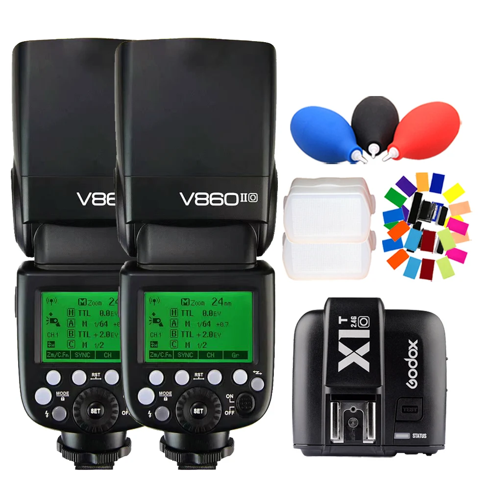 

2X Godox V860IIO V860II-O 2.4G Wireless TTL HSS 1/8000s Li-Ion Battery Flash Speedlite+X1T O Trigger for Olympus Panasonic