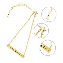 10 шт Защита от Солнца и Луны браслет фазы лунное затмение изделия лакомство Нержавеющая сталь бар выдалбливают символ Dot браслет BFF