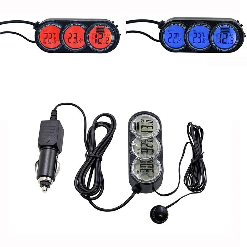 

Car Thermometer Voltage Meter Watch Monitor Digital Display Interior Accessories