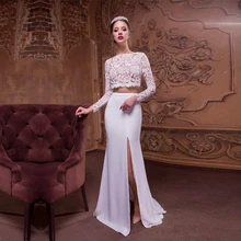 Русалка Свадебные Юбки Высокая Талия Атлас длиной в Пол с разрезом сбоку Белый Кот Boho Beach Люкс юбки Для женщин Длинная юбка отделяет