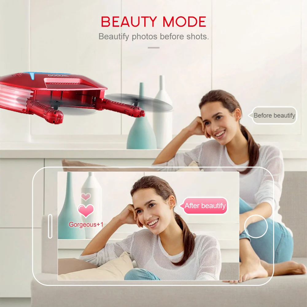 GoolRC T37 6-Axis Gyro WIFI FPV 720P HD Camera Drone Selfie Mini Drones Foldable RC Pocket Dron Quadcopter with Battery Toys vs for jjrc h37 jjrc h36 (9)