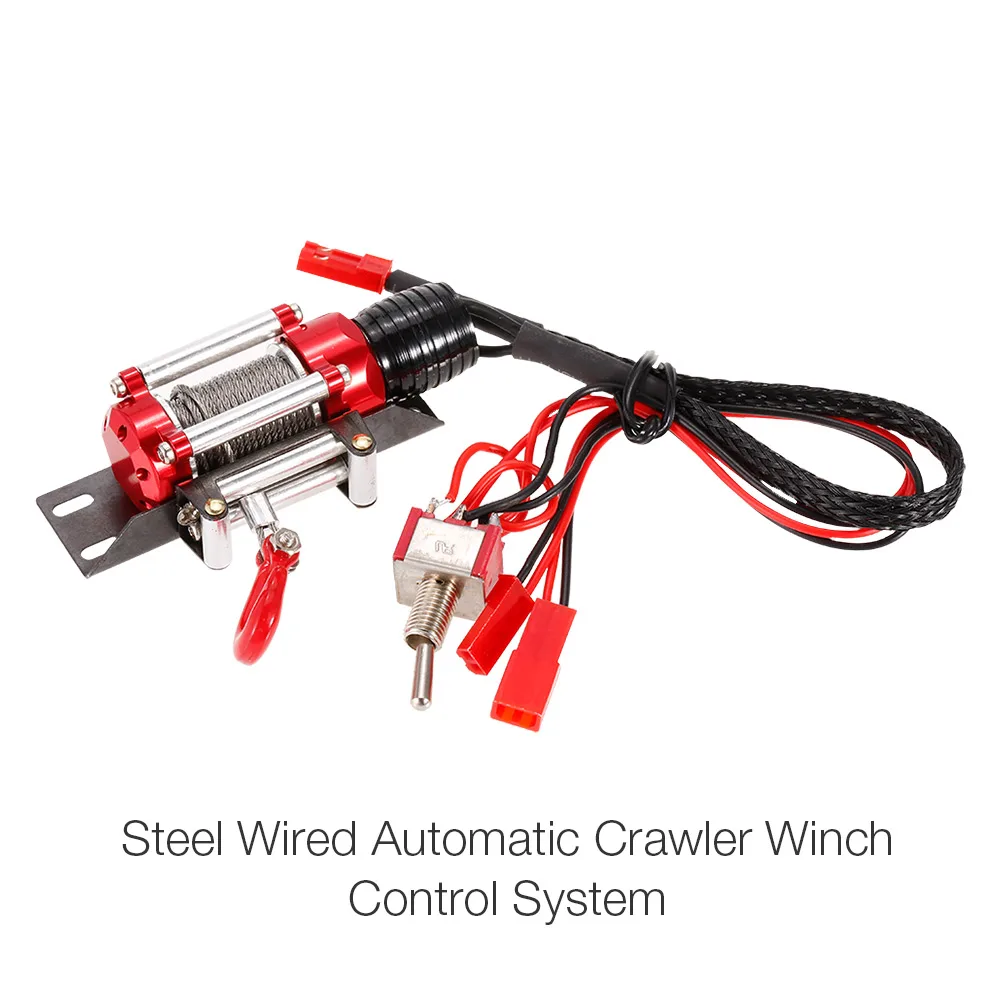 Metal Steel Wired Automatic Simulated Winch with Remote Controller for 110 CC01 Axial SCX10 RC4WD D90 RC Rock Crawler Car (9)