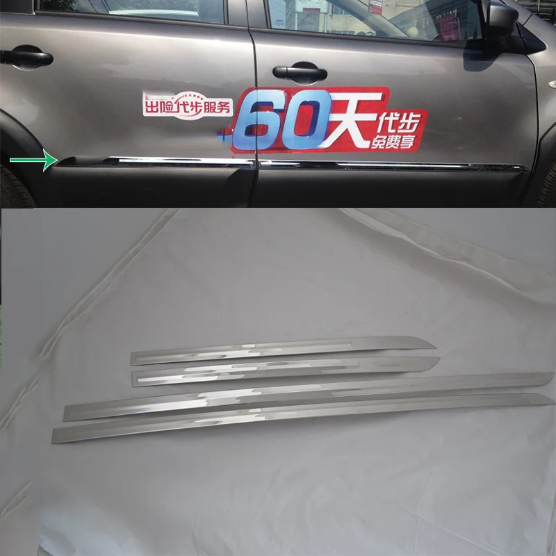 

Car Accessories Exterior Decoration Stainless Side Door Car Body Molding Strips Cover Trim For Nissan LIVINA 2013 Car-styling