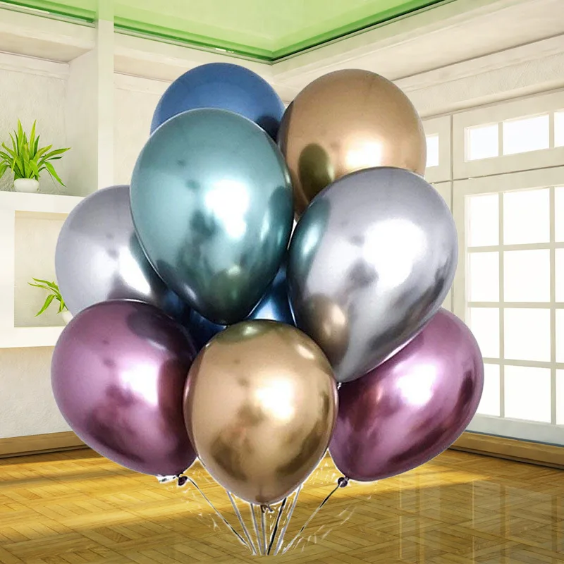 

New Metal Pearl Latex Balloons 10pcs 12inch gold balloon flashing metal balloon party Wedding Decoration Globos Metallic Ballons