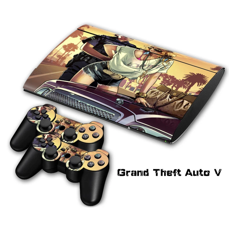 Grand Theft Auto V GTA 5 наклейка на кожу для PS3 Slim 4000 playstation 3 консоль и контроллеры для PS3 Skins Наклейка виниловая