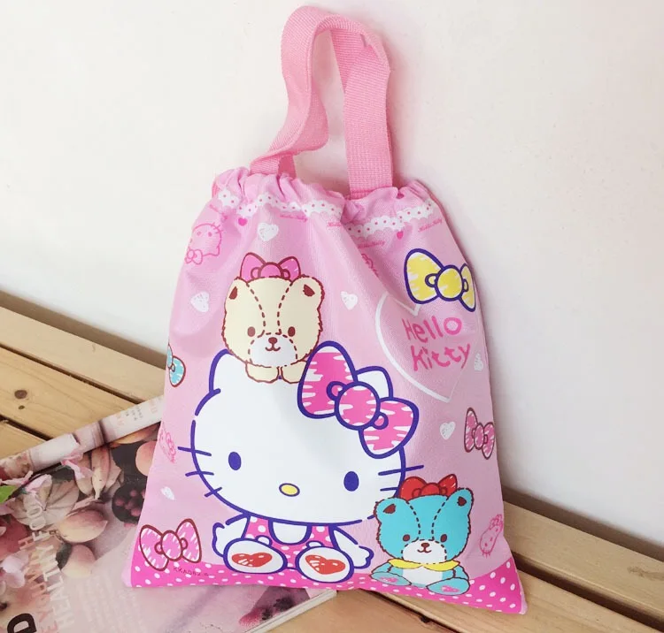 Мультфильм рисунок «Hello Kitty» мешок перемещения косметический Сумки подарок сумка украшения мешок карман для мобильного телефона drawstring