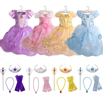 

Cinderella Girls Dress Elsa Anna Dresses For Girls Snow White Birthday Part Princess Kids Snow Queen Dresses Children Clothes