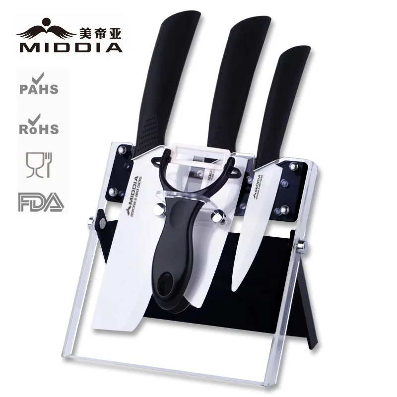 santoku knife set with block