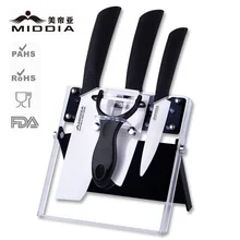 Middia 5 stücke keramik messerset mit block antibaterial chef keramik messer sätze bei obst/santoku/hackmesser messer