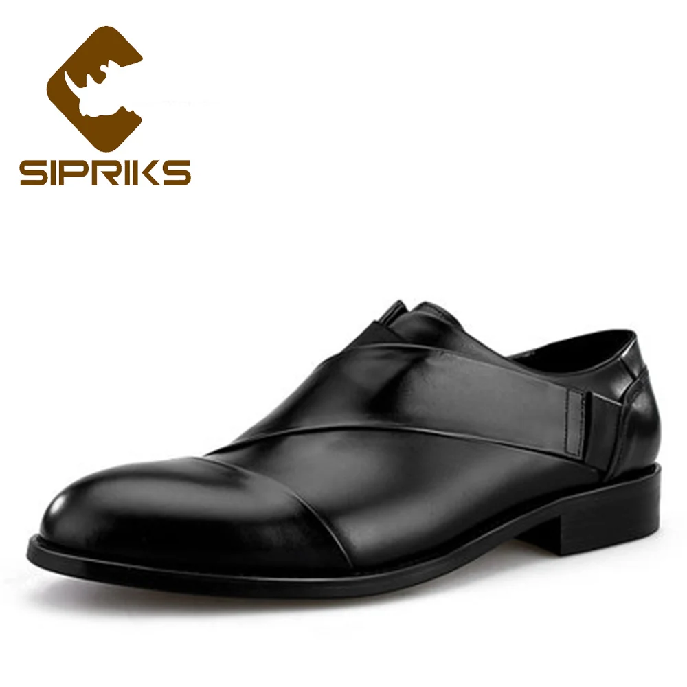 

Sipriks Luxury Mens Slip On Dress Shoes Imported Cow Leather Formal Tuxedo Shoes Boss Business Official Shoes Gents Suits Social