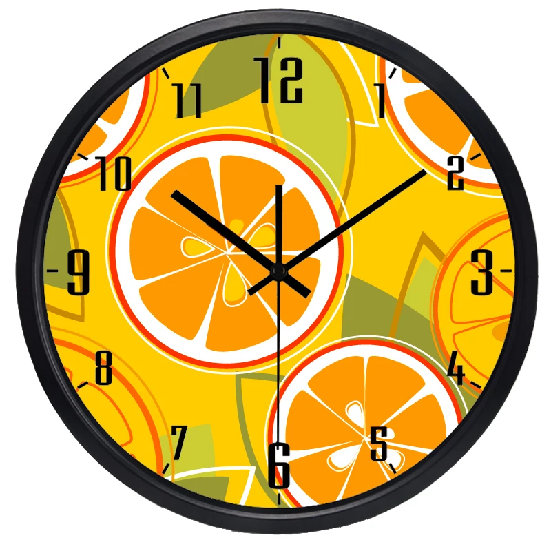 Modern Lemon Wall Decoration Wall Clock With Glass Cover Face Fashion