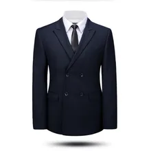 Индивидуальные мужские костюмы пиджак двубортный жених свадебное платье пиджак сплошной цвет официальный пиджак делового костюма
