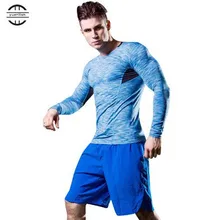 Yuerlian Quickly Dry Compression Fitness Tight Blouse Demix Jersey Rashgard Gym T-Shirt Sport Running Bodybuild Men's Long Shirt
