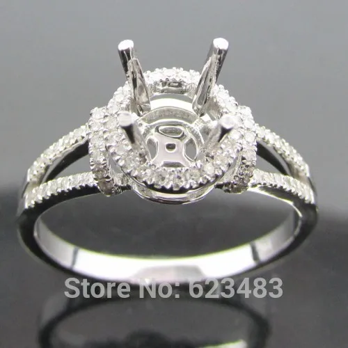 

ROUND 8.0MM 14kt White GOLD . SEMI MOUNT ENGAGEMENT RING SETTING