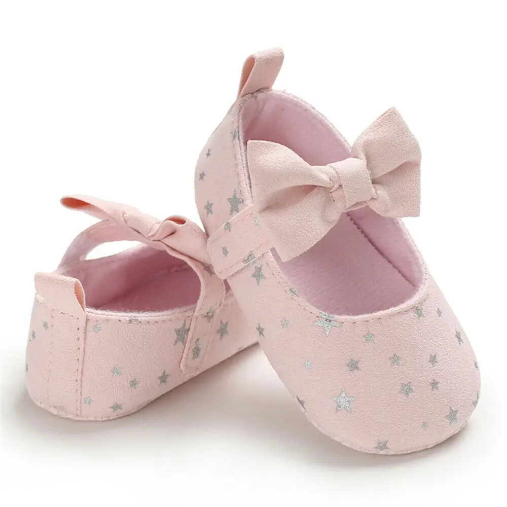 Лидер продаж, для маленьких девочек, детская обувь, Новорожденные Детские Мягкая подошва, с бантом тапочки для малышей - Цвет: Розовый
