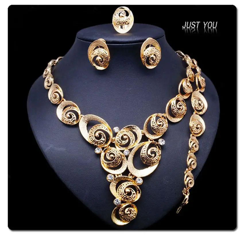 

Yulaili 2018 Dubai Gold Color Jewelry Sets Indian Jewelry Set Bridal Elegance Jewerly Set.