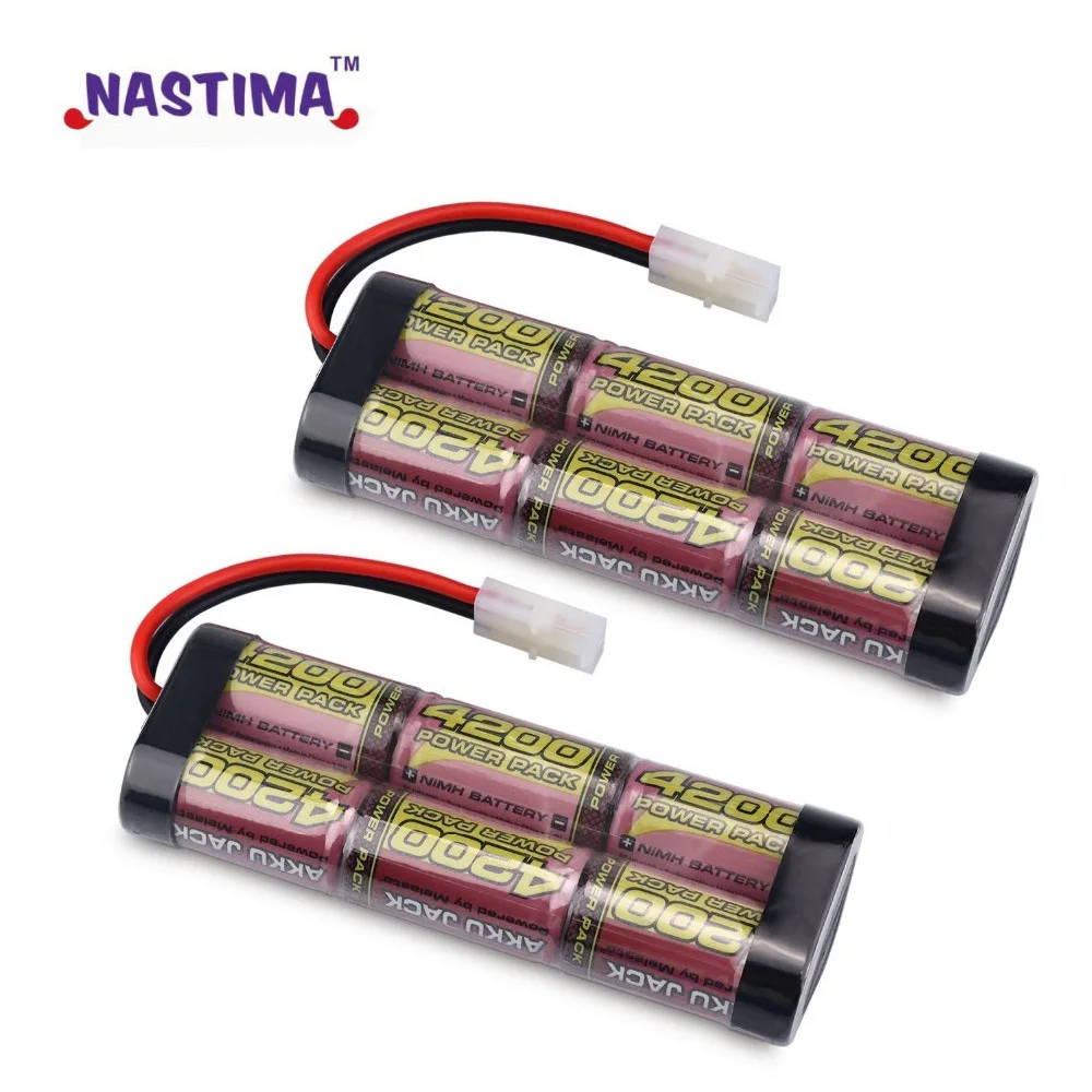 2 упаковки 4200MAH 7,2 V Nimh RC автомобильный перезаряжаемый аккумулятор с разъемами Tamiya для RC автомобилей Duratrax, Электрические Rc Monster Trucks