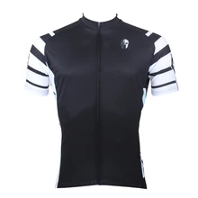 Мужская велосипедная футболка с коротким рукавом черная полоска велосипедная одежда черная одежда для велоспорта голова Волка одежда для велоспорта