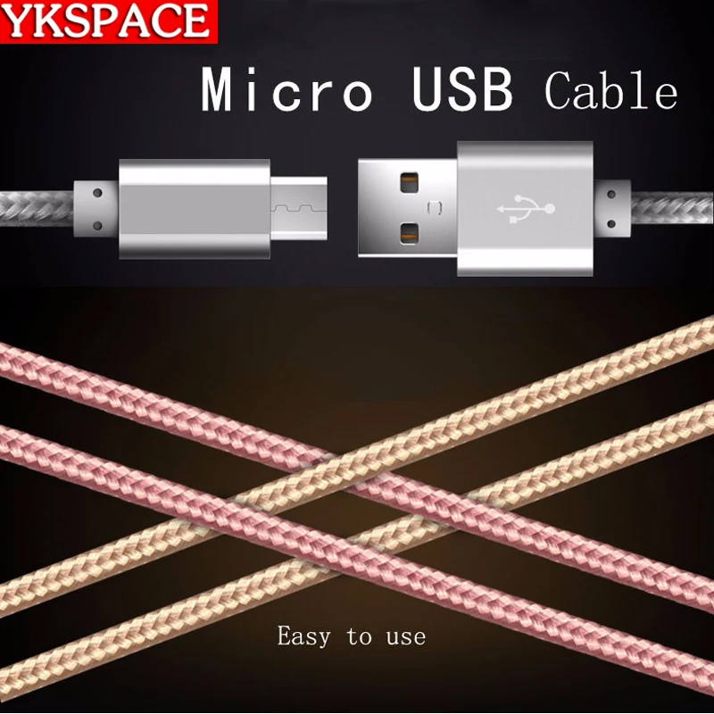 3 фута 1 м микро USB кабель Быстрая зарядка прочный нейлоновый плетеный кабель для зарядки данных для samsung Xiaomi huawei LG android смартфон