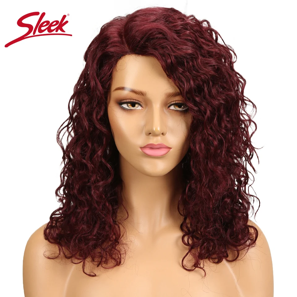 Sleek 99J Deep Curly Human Hair Wigs For Black Women Cheap Colored