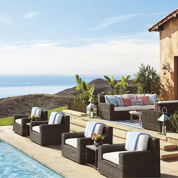 

Sigma all weather vintage rattan european style sectional sleeper sofa