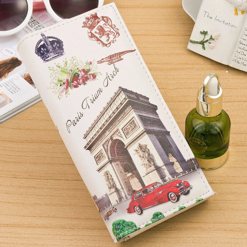 Симпатичный длинный Дамский клатч для денег и телефона девушек женский кошелек