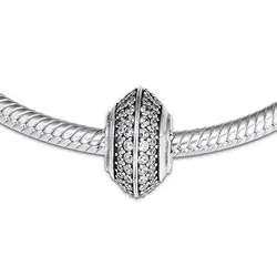Подходит для Pandora шармы браслеты сверкающий бисер для паве 100% стерлингового серебра 925 ювелирные изделия Бесплатная доставка