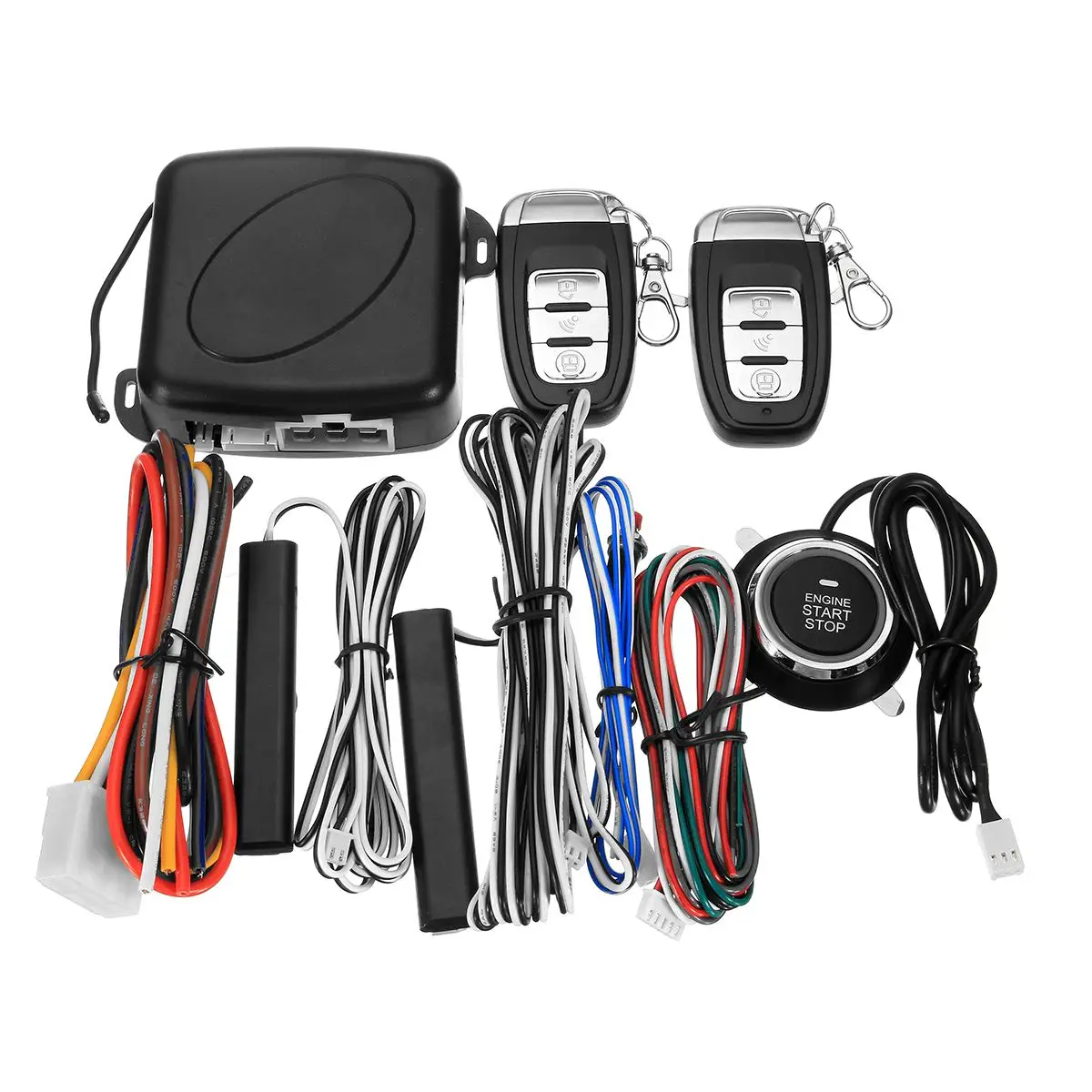 

9Pcs Car SUV Keyless Entry Engine Start Alarm System Push Button Remote Starter